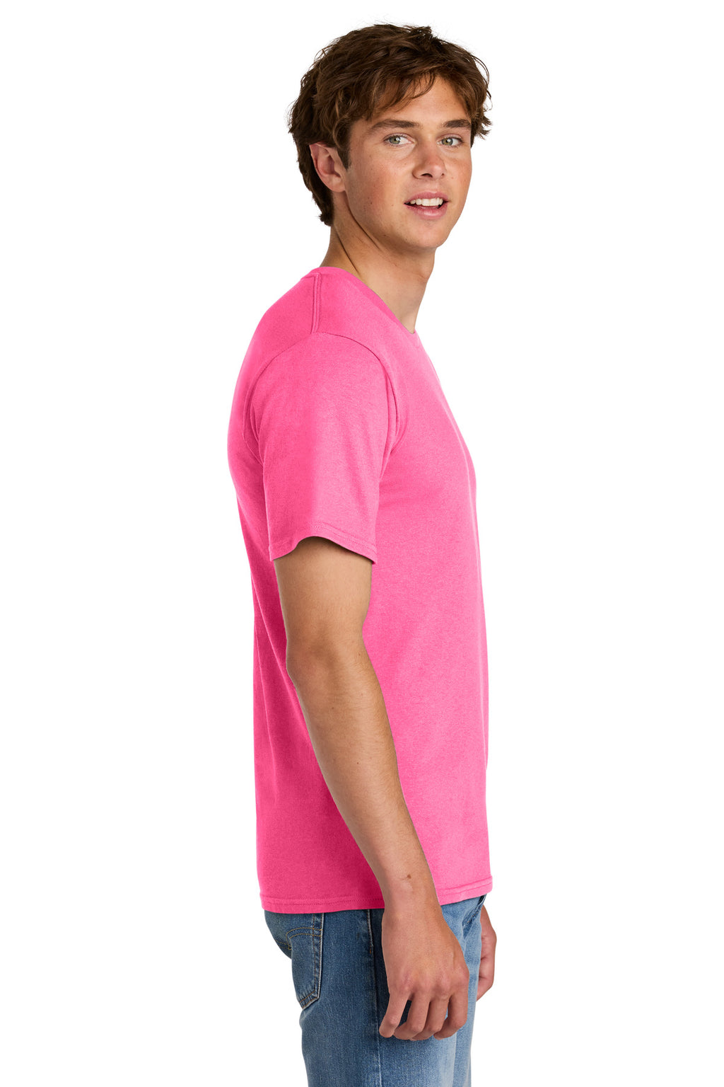 NeonPink Port & Co Easy Cotton Tee PC43