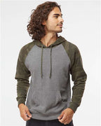 Nickel Heather/ Forest Camo Special Blend Raglan Hooded Sweatshirt - PRM33SBP