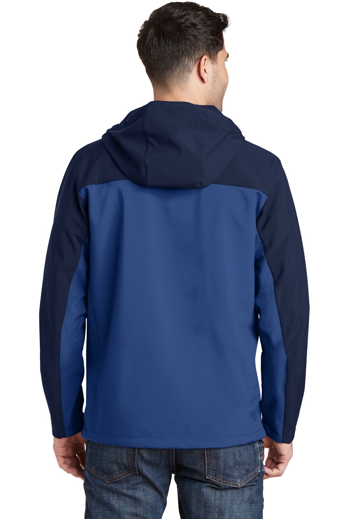 NtSky Bl/DB Ny Port Authority Hooded Core Soft Shell Jacket. J335