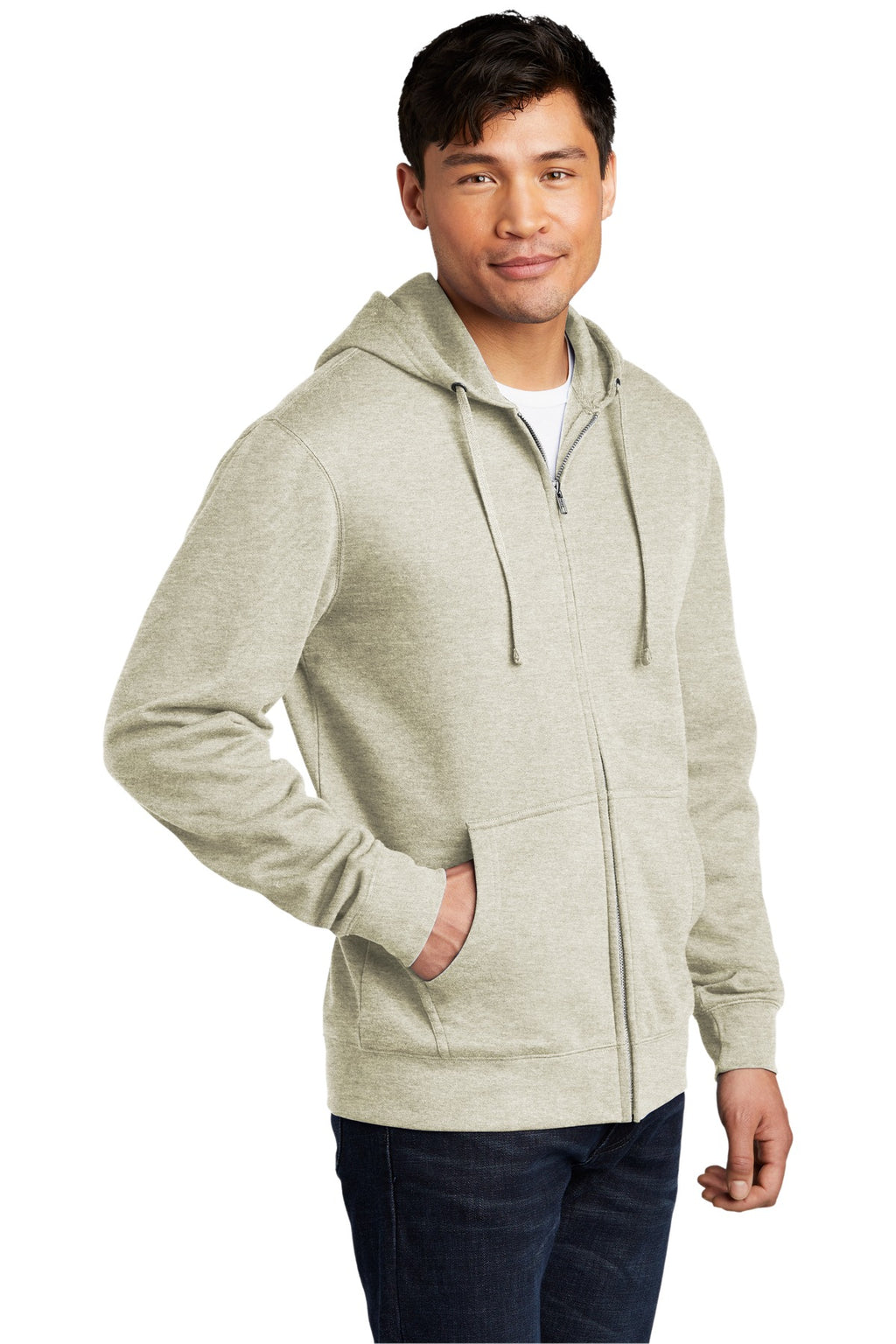 Oatmeal Hthr District V.I.T. Fleece Full-Zip Hoodie DT6102