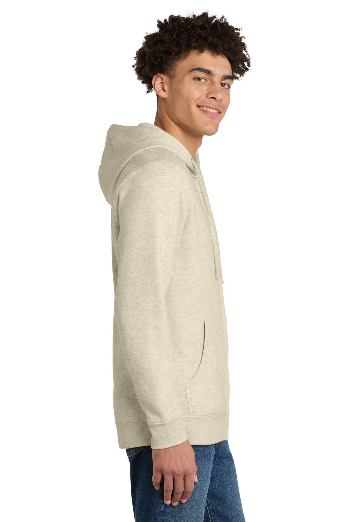 Oatmeal Hthr District V.I.T. Fleece Full-Zip Hoodie DT6102