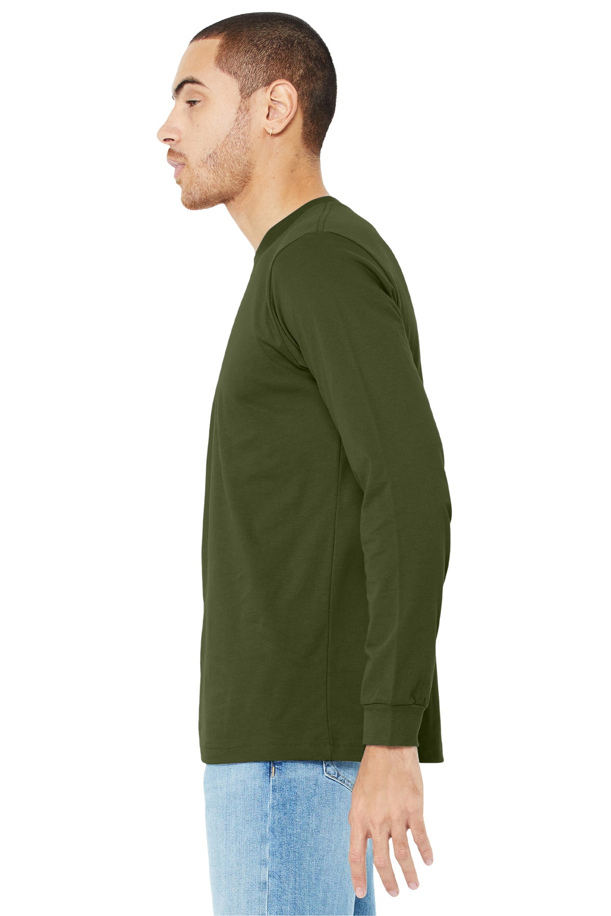 Olive BELLA+CANVAS Unisex Jersey Long Sleeve Tee. BC3501