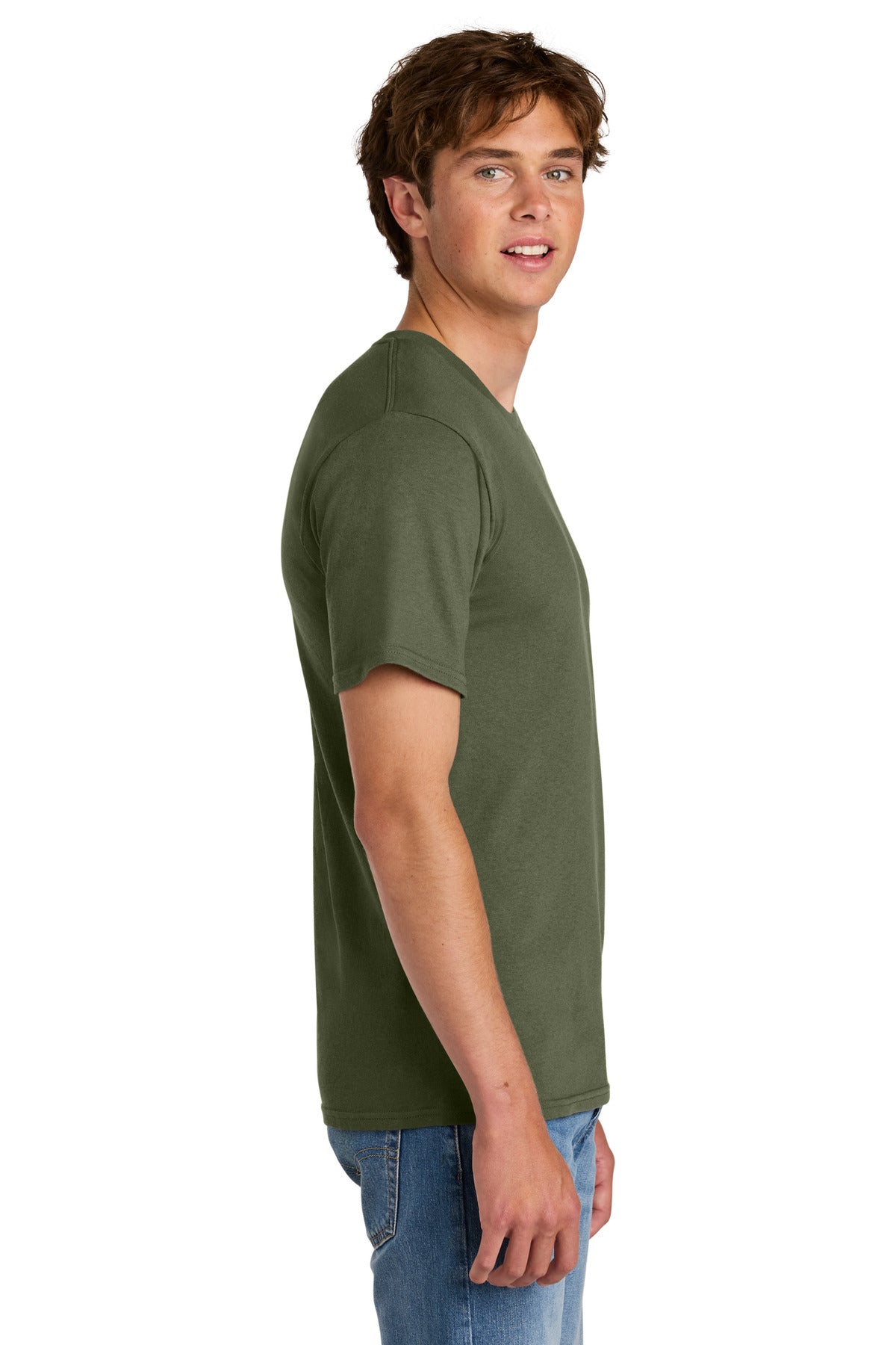 OlvDrabGn Port & Co Easy Cotton Tee PC43