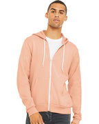 Peach Sponge Fleece Full-Zip Hoodie - 3739
