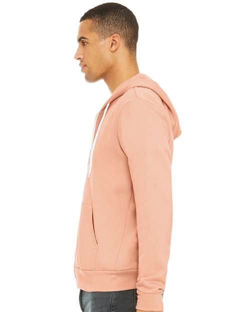 Peach Sponge Fleece Full-Zip Hoodie - 3739