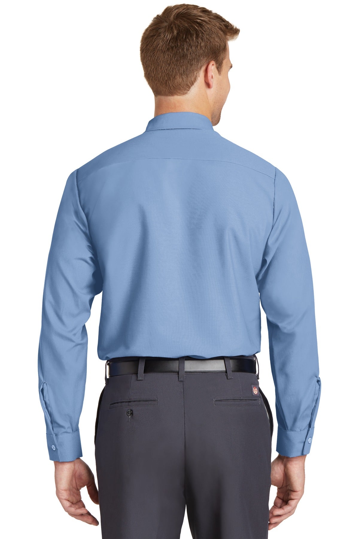 Petrol Blue Red Kap Long Sleeve Industrial Work Shirt. SP14
