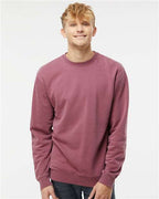 Pigment Maroon Midweight Pigment-Dyed Crewneck Sweatshirt - PRM3500