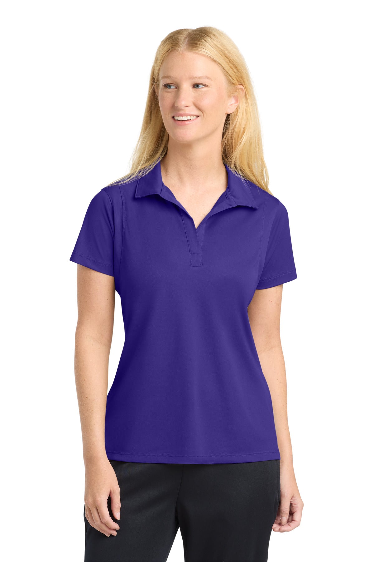 Purple Sport-Tek Women's Micropique Sport-Wick Polo. LST650