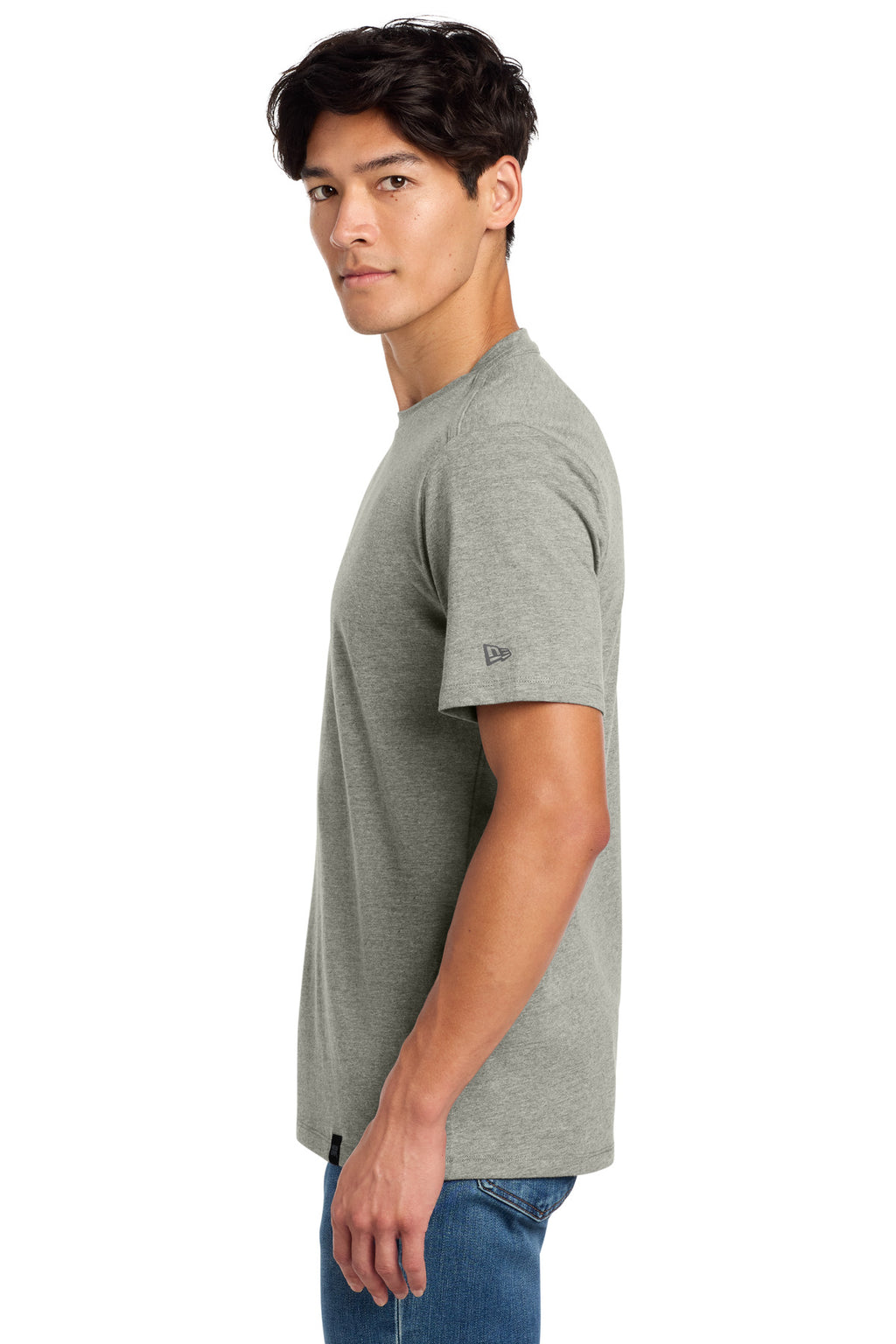 Rainstrm Gry H New Era Heritage Blend Crew Tee. NEA100