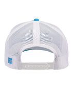 Rear View of Aqua Blue/ White Everyday Trucker Cap - GB452E