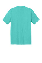 Rear View of AquaHthr District Perfect Tri Tee. DM130