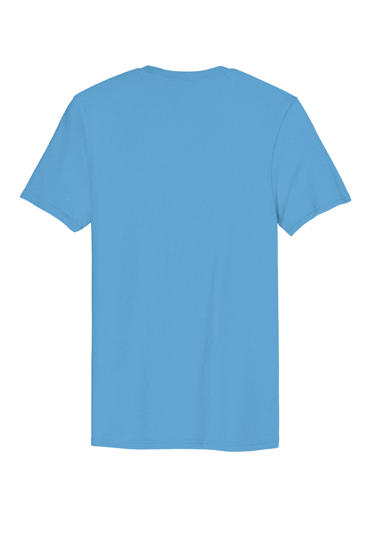 Rear View of Aquatic Blue District The Concert Tee DT5000