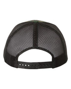 Rear View of Army Camo/ Black Printed Trucker Cap - 112P
