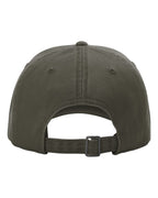 Rear View of Army Green Peach Twill Dad Hat - 326
