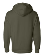 Rear View of Army Heavyweight Hooded Sweatshirt - IND4000