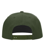 Rear View of Army Olive Pinch Front Structured Snapback Trucker Cap - 255