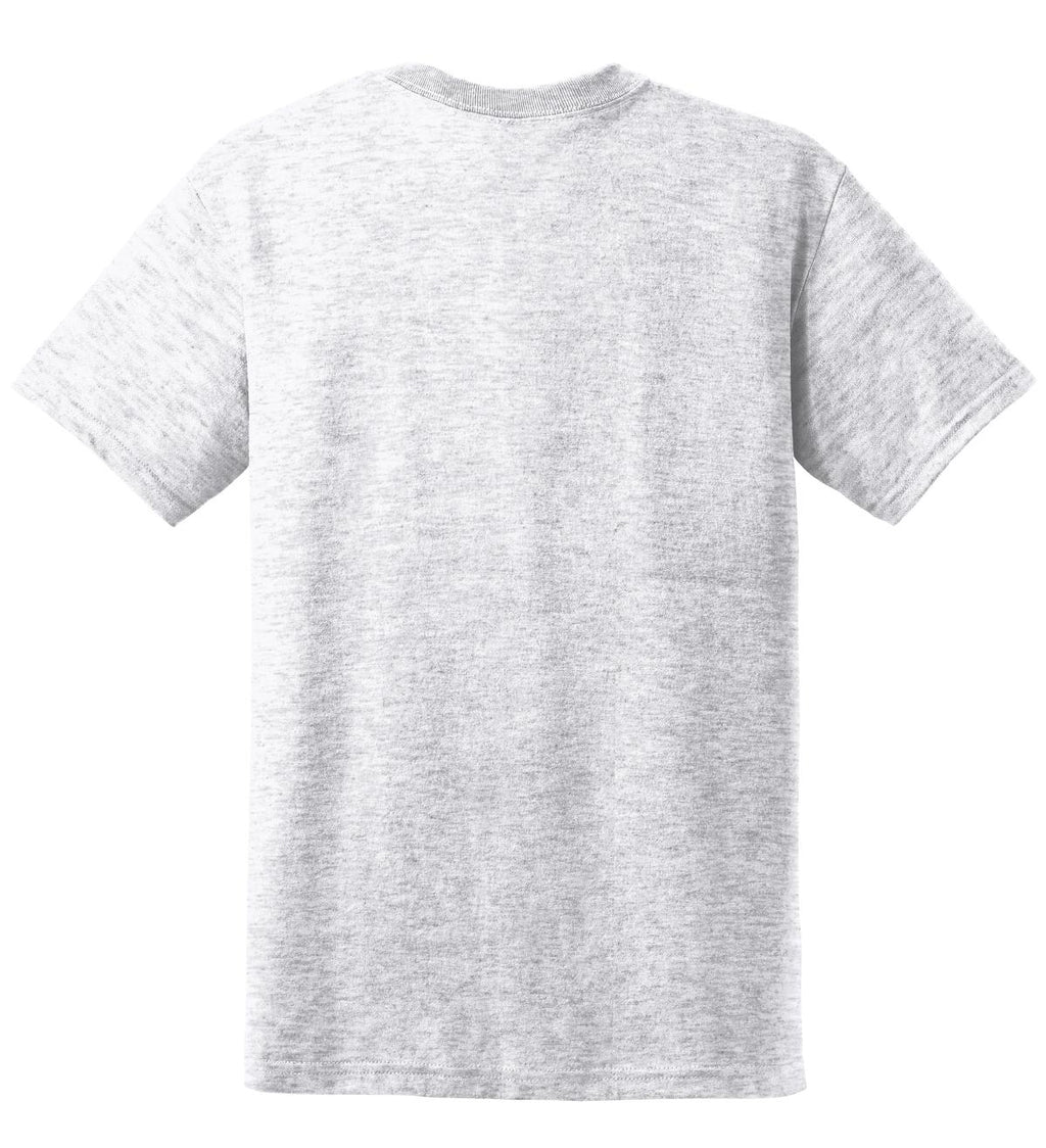 Rear View of Ash Gildan DryBlend 50 Cotton/50 Poly T-Shirt. 8000