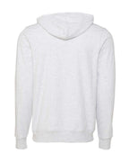 Rear View of Ash Sponge Fleece Full-Zip Hoodie - 3739