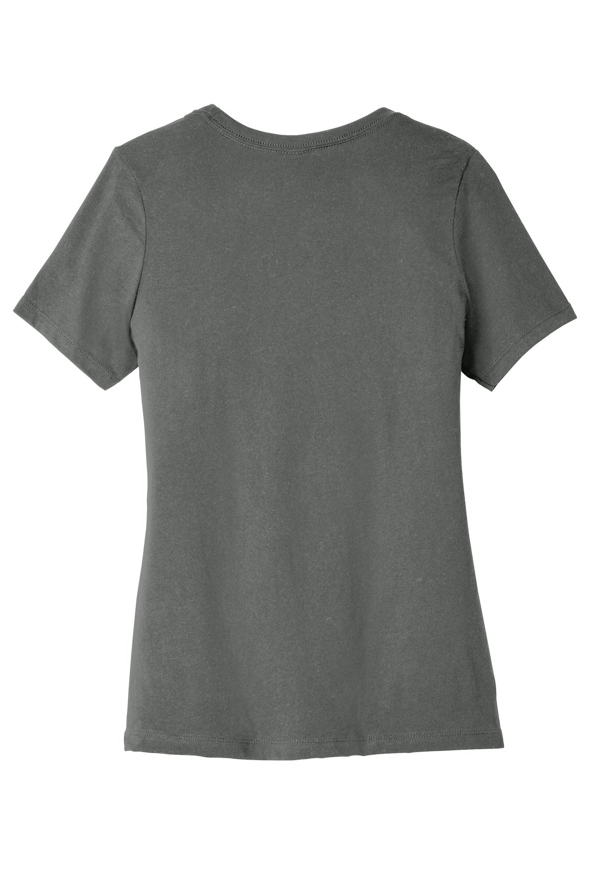Rear View of Asphalt BELLA+CANVAS Women's Relaxed Jersey Short Sleeve Tee. BC6400