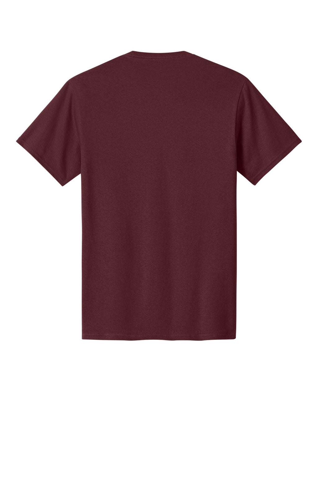 Rear View of Ath Maroon Port & Co Core Cotton Tee. PC54