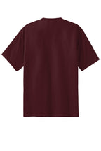 Rear View of Ath. Maroon Port & Co Essential Tee. PC61