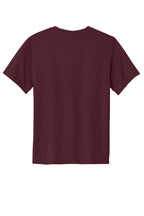 Rear View of Ath Maroon Port & Co Youth Performance Tee. PC380Y