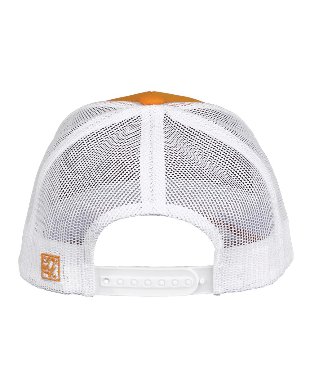 Rear View of Athletic Gold/ White Everyday Trucker Cap - GB452E