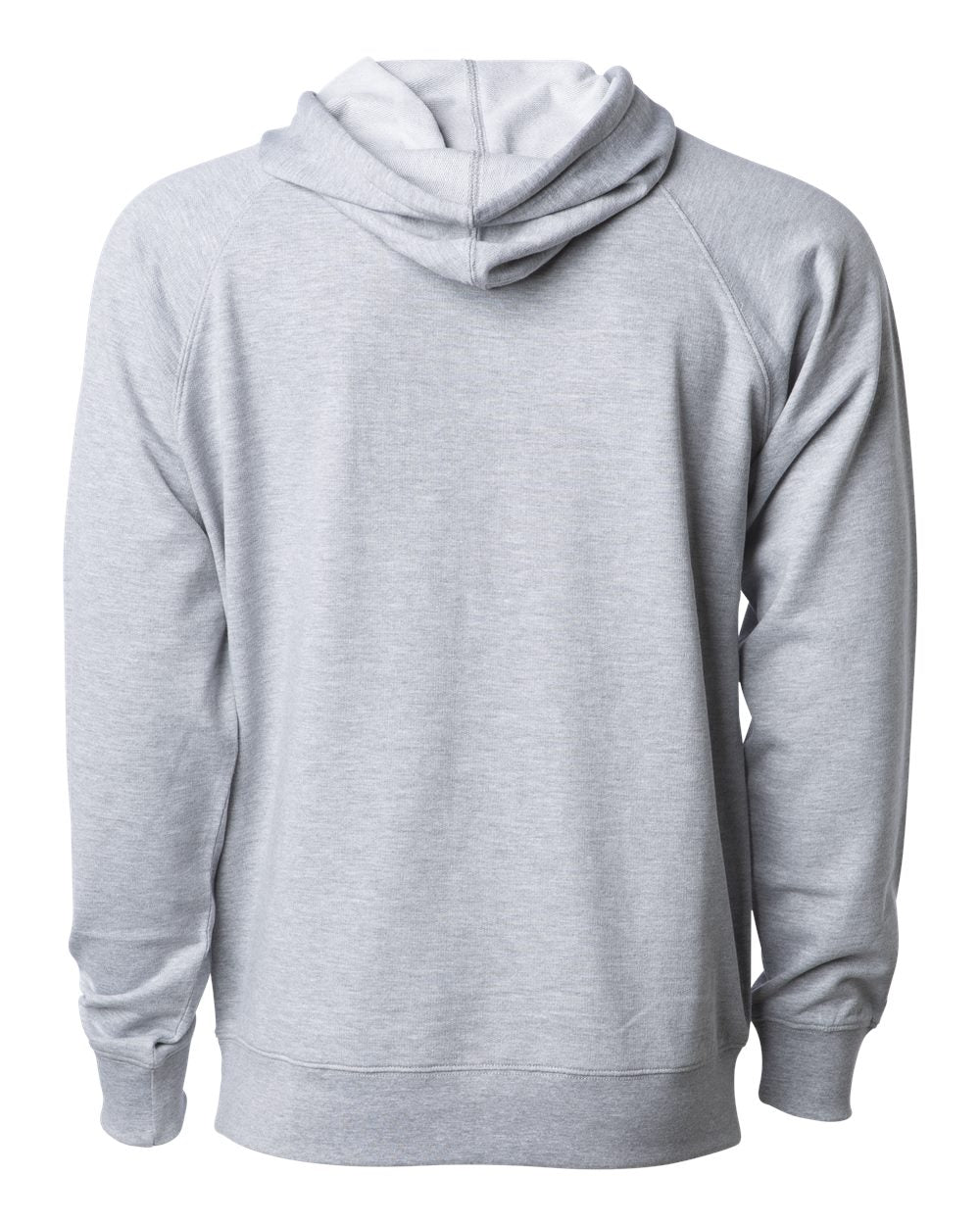 Rear View of Athletic Heather Icon Lightweight Loopback Terry Hooded Sweatshirt - SS1000