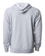 Rear View of Athletic Heather Icon Lightweight Loopback Terry Hooded Sweatshirt - SS1000