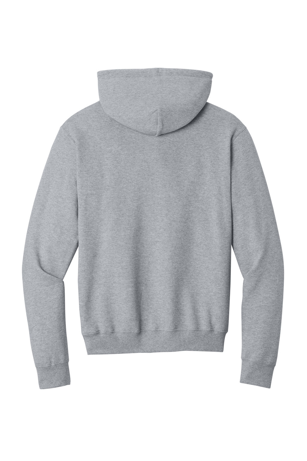 Rear View of Athletic Hthr Port & Co Core Fleece Pullover Hooded Sweatshirt. PC78H