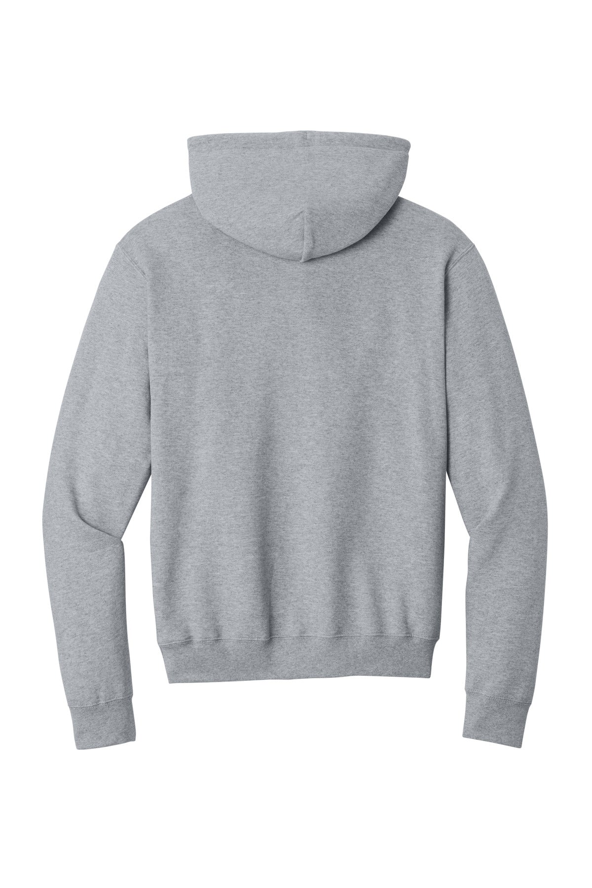Rear View of Athletic Hthr Port & Co Core Fleece Pullover Hooded Sweatshirt. PC78H