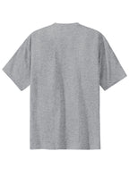 Rear View of Athletic Hthr Port & Co Essential Tee. PC61
