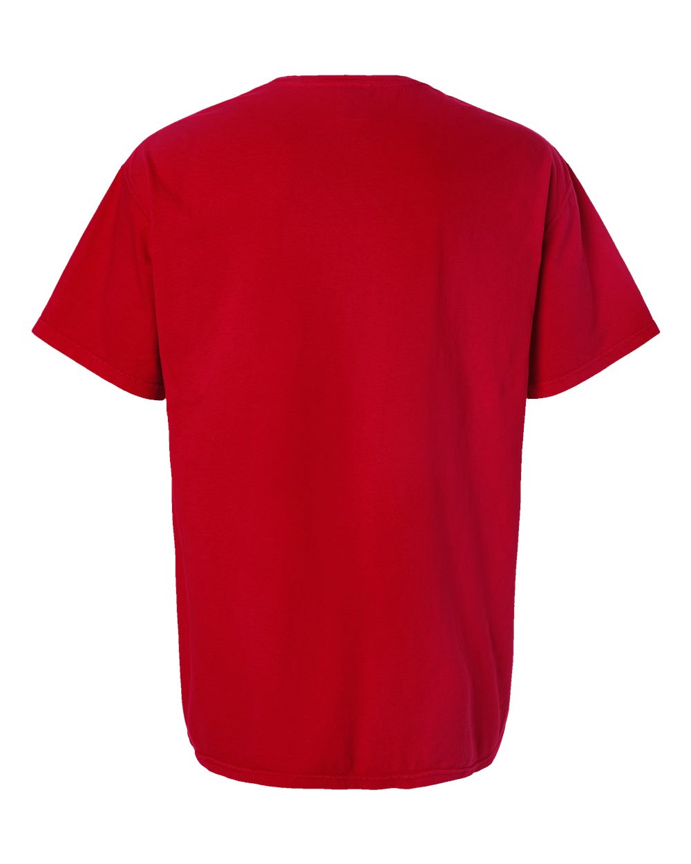 Rear View of Athletic Red Garment-Dyed T-Shirt - GDH100