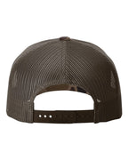 Rear View of Bark Duck Camo/ Brown Five-Panel Printed Trucker Cap - 112PFP