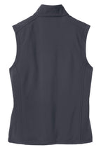 Rear View of Batlshp Grey Port Authority Core Soft Shell Vest. J325