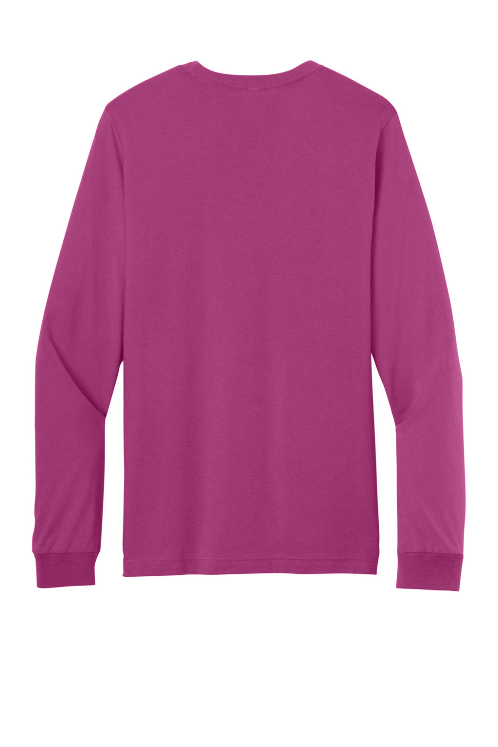 Rear View of Berry BELLA+CANVAS Unisex Jersey Long Sleeve Tee. BC3501