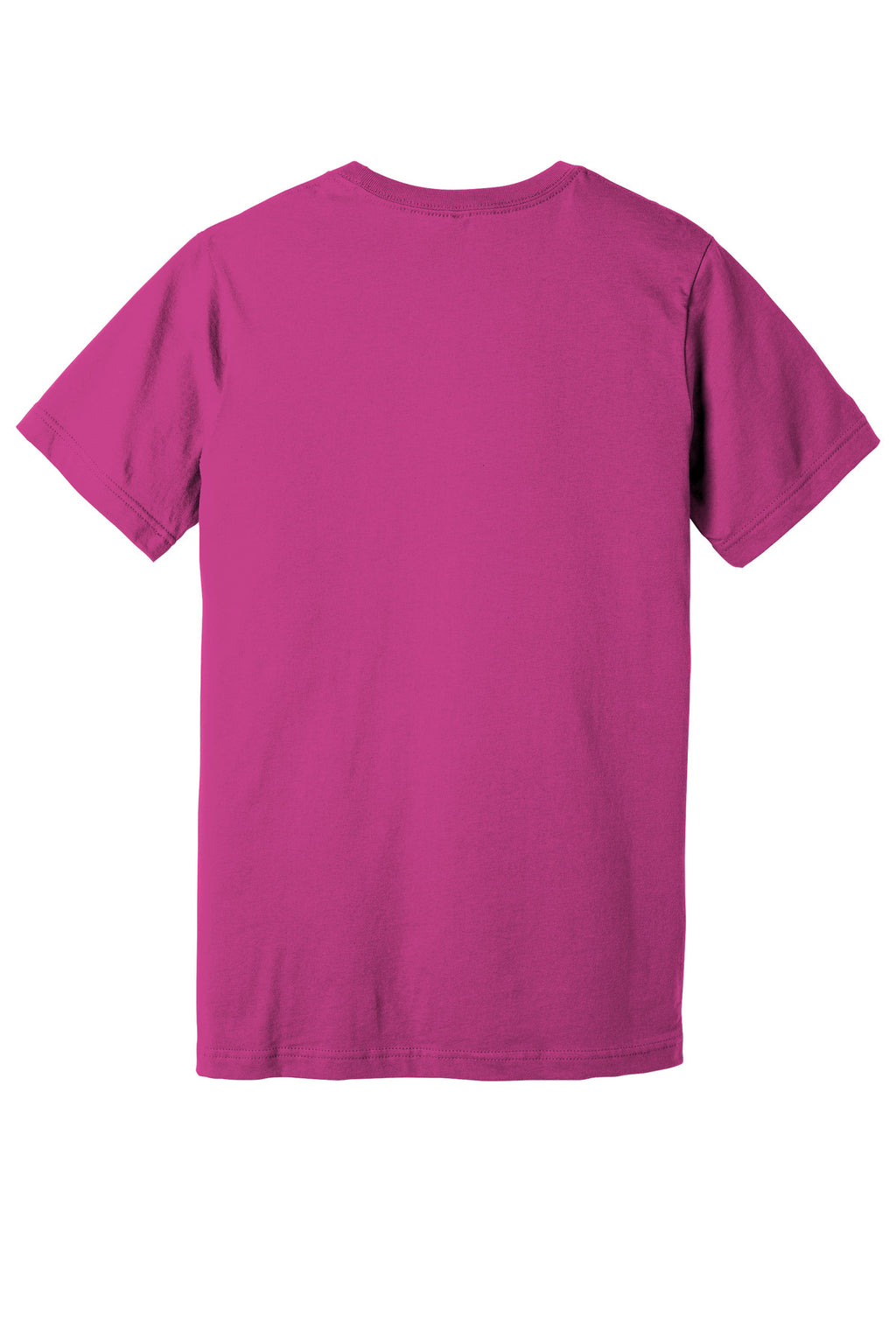 Rear View of Berry BELLA+CANVAS Unisex Jersey Short Sleeve Tee. BC3001