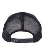 Rear View of Black 112+ R-Flex Adjustable Trucker Cap - 112PL