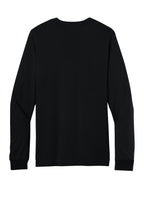 Rear View of Black BELLA+CANVAS Unisex Jersey Long Sleeve Tee. BC3501