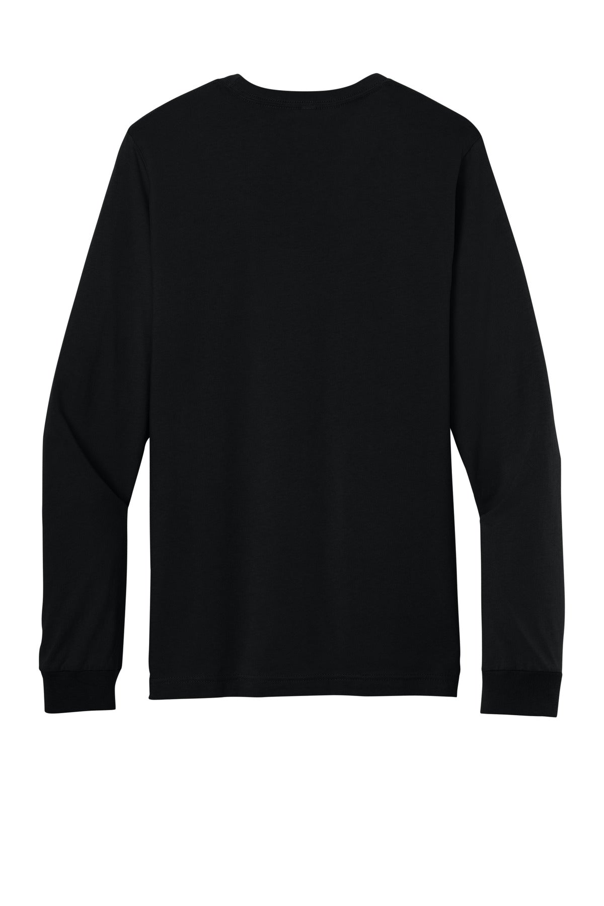 Rear View of Black BELLA+CANVAS Unisex Jersey Long Sleeve Tee. BC3501