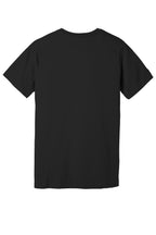Rear View of Black BELLA+CANVAS Unisex Jersey Short Sleeve Tee. BC3001