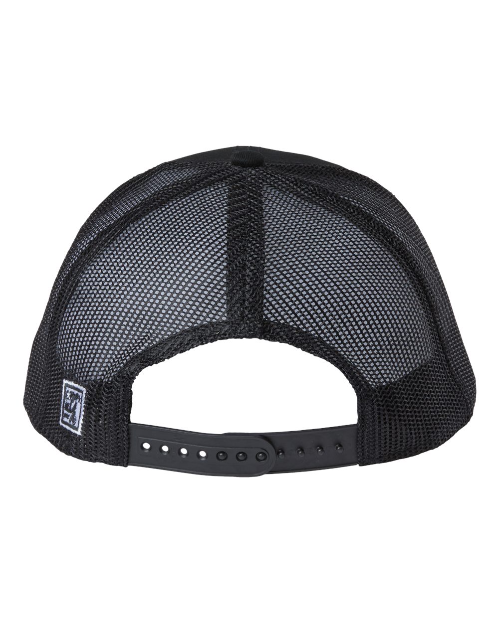 Rear View of Black/ Black Everyday Trucker Cap - GB452E