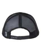 Rear View of Black/ Black Everyday Trucker Cap - GB452E