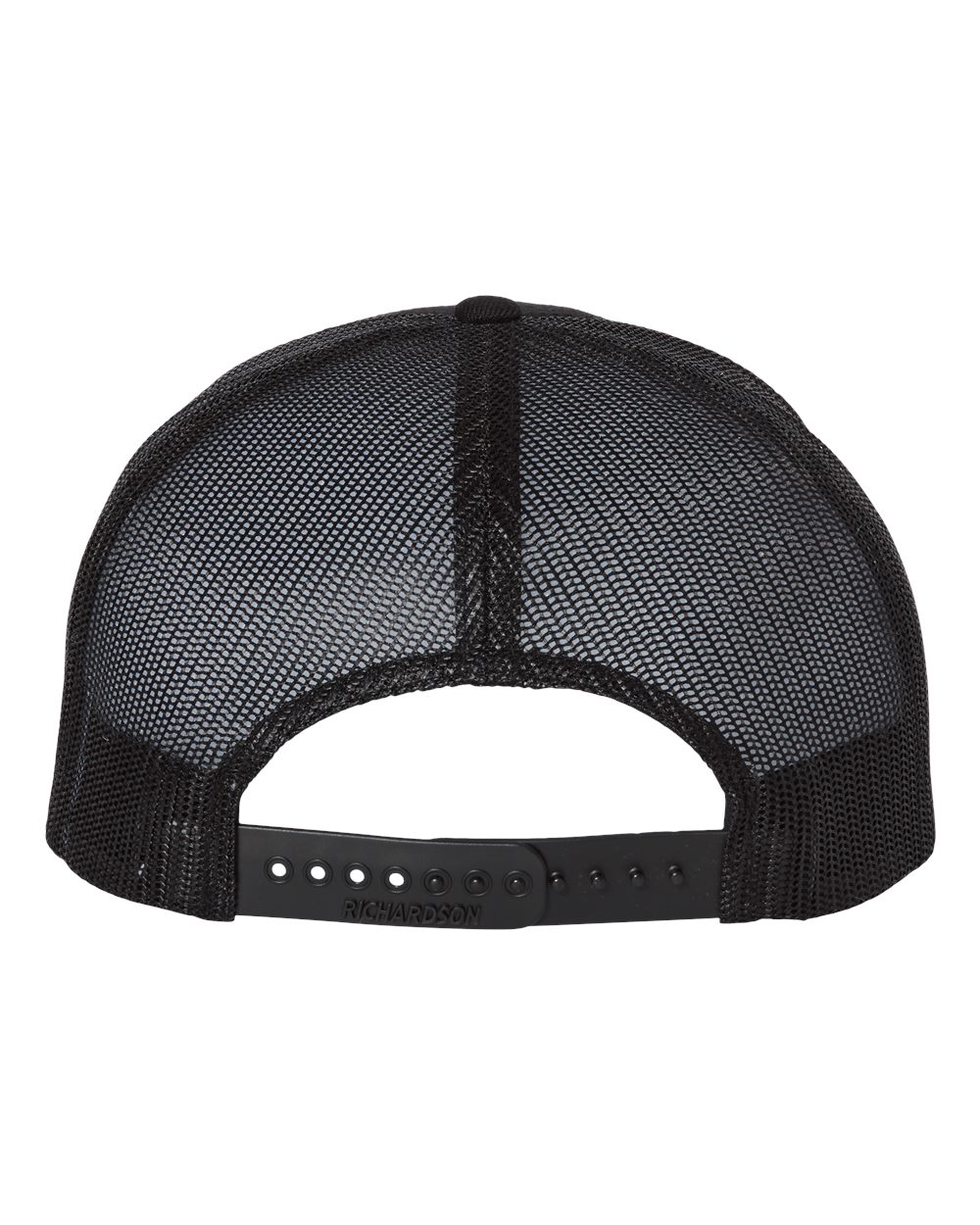 Rear View of Black/ Black Wool Blend Flat Bill Trucker Cap - 511
