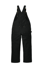 Rear View of Black Carhartt Firm Duck Insulated Bib Overalls CT106672