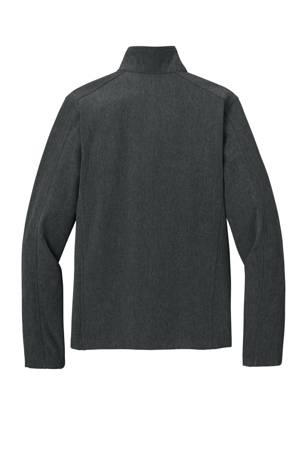 Rear View of Black Char Hth Port Authority Core Soft Shell Jacket. J317