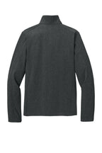 Rear View of Black Char Hth Port Authority Core Soft Shell Jacket. J317