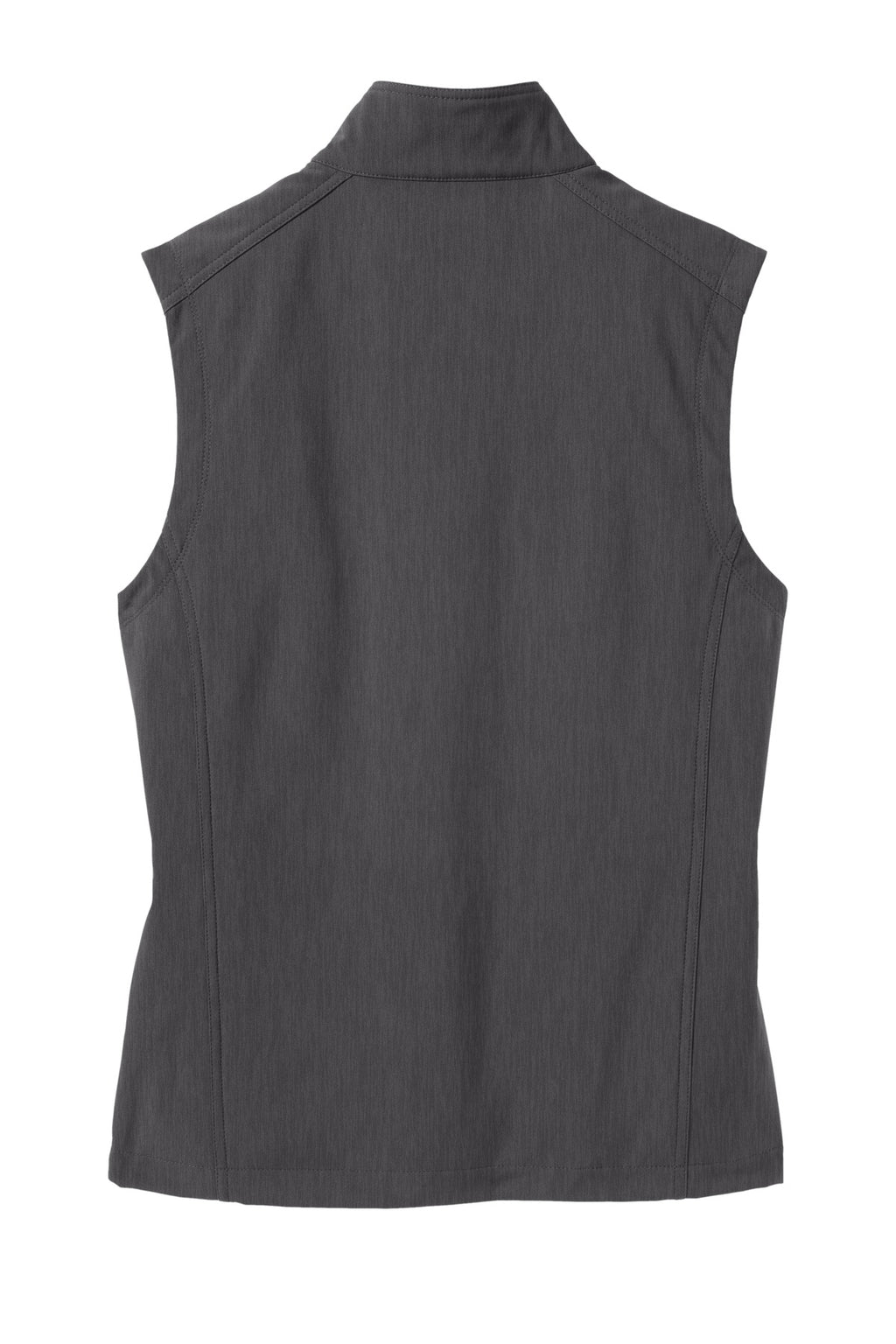 Rear View of Black Char Hth Port Authority Core Soft Shell Vest. J325