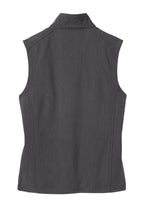 Rear View of Black Char Hth Port Authority Core Soft Shell Vest. J325