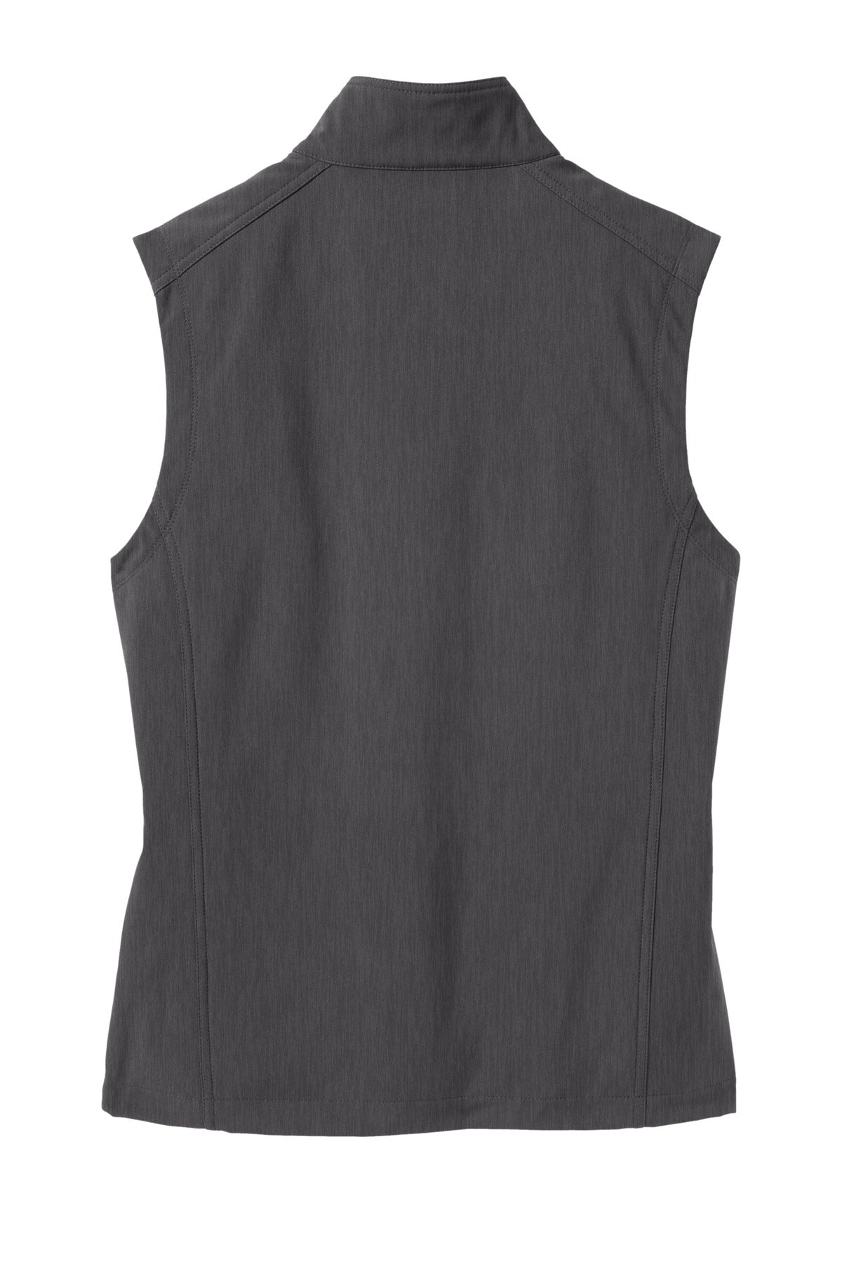 Rear View of Black Char Hth Port Authority Core Soft Shell Vest. J325